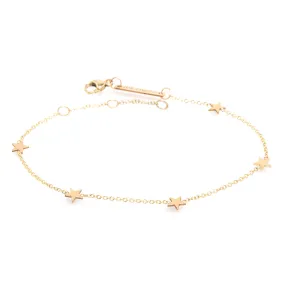 14k 5 Itty Bitty Star Station Bracelet