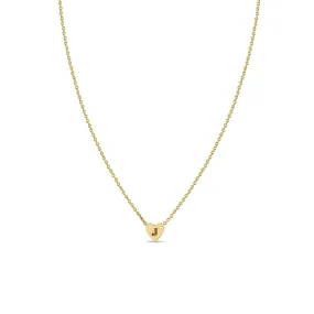 14k Engraved Initial Heart Necklace