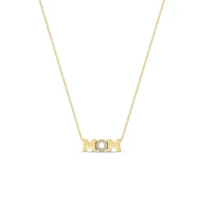 14k Gold 3 Letter Pavé Diamond Necklace