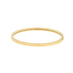 14K Gold Fluted Hinge Bangle Bracelet