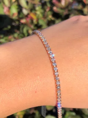 14k Rose Gold 3MM Tennis Bracelet