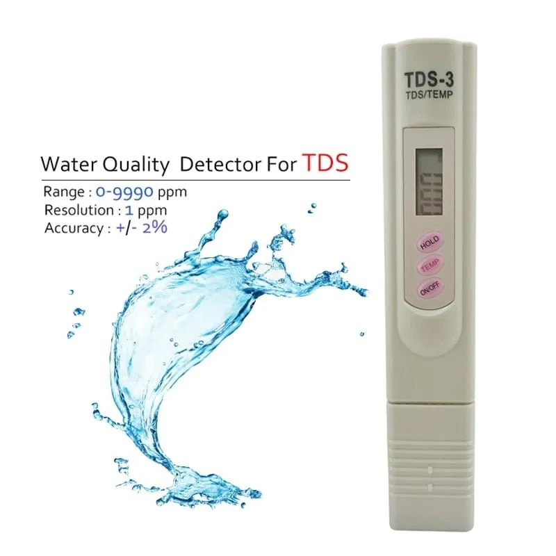 2-in-1 PPM Water TDS Meter Tester Drinking Water Quality Analyzer Monitor Filter Rapid Test Aquarium Hydroponics Pools PPM TDS-3