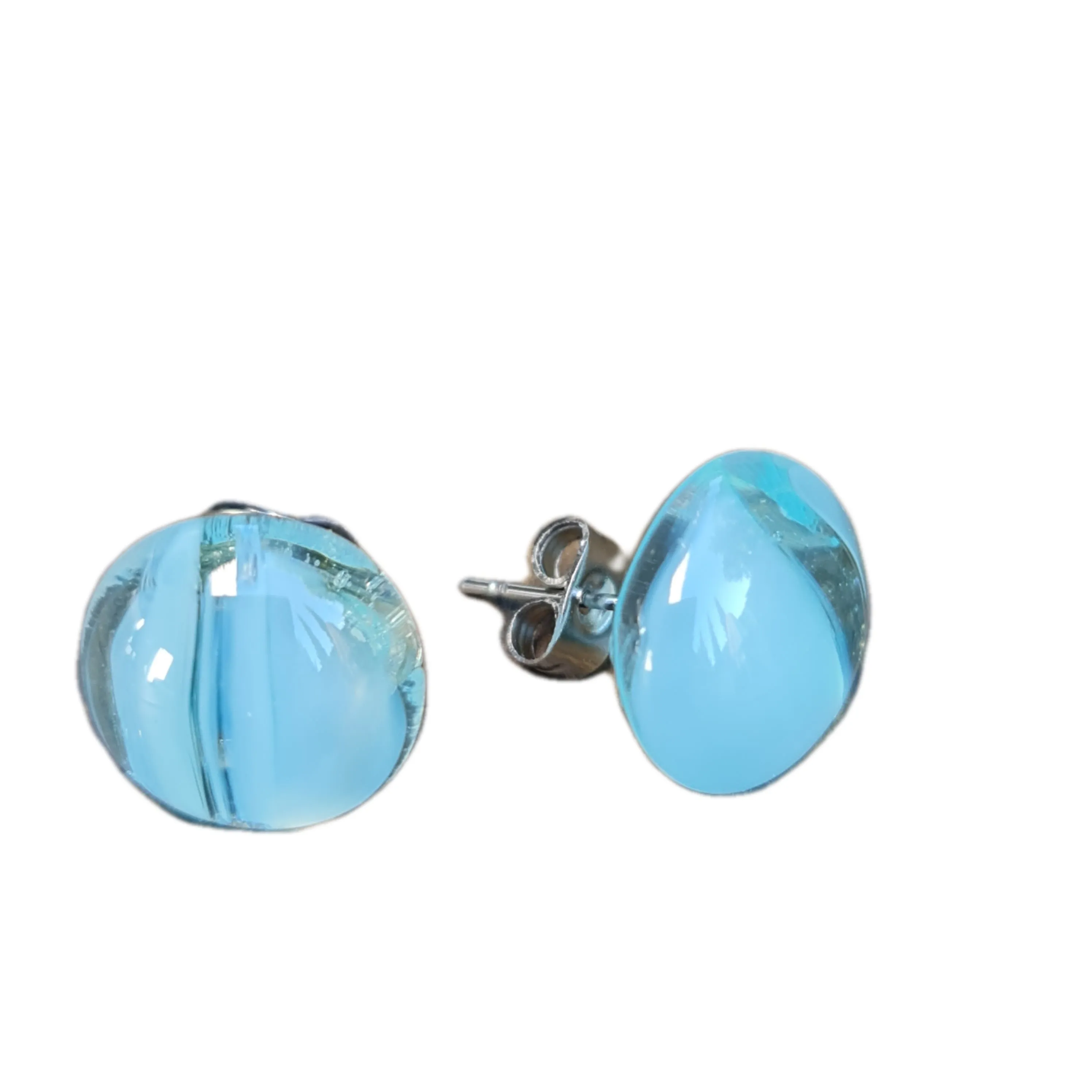 Artisan Glass stud earrings Blue