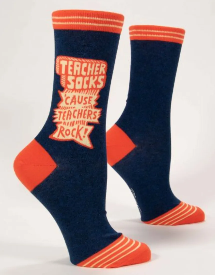 Blue Q - Teachers Rock W-Crew Socks