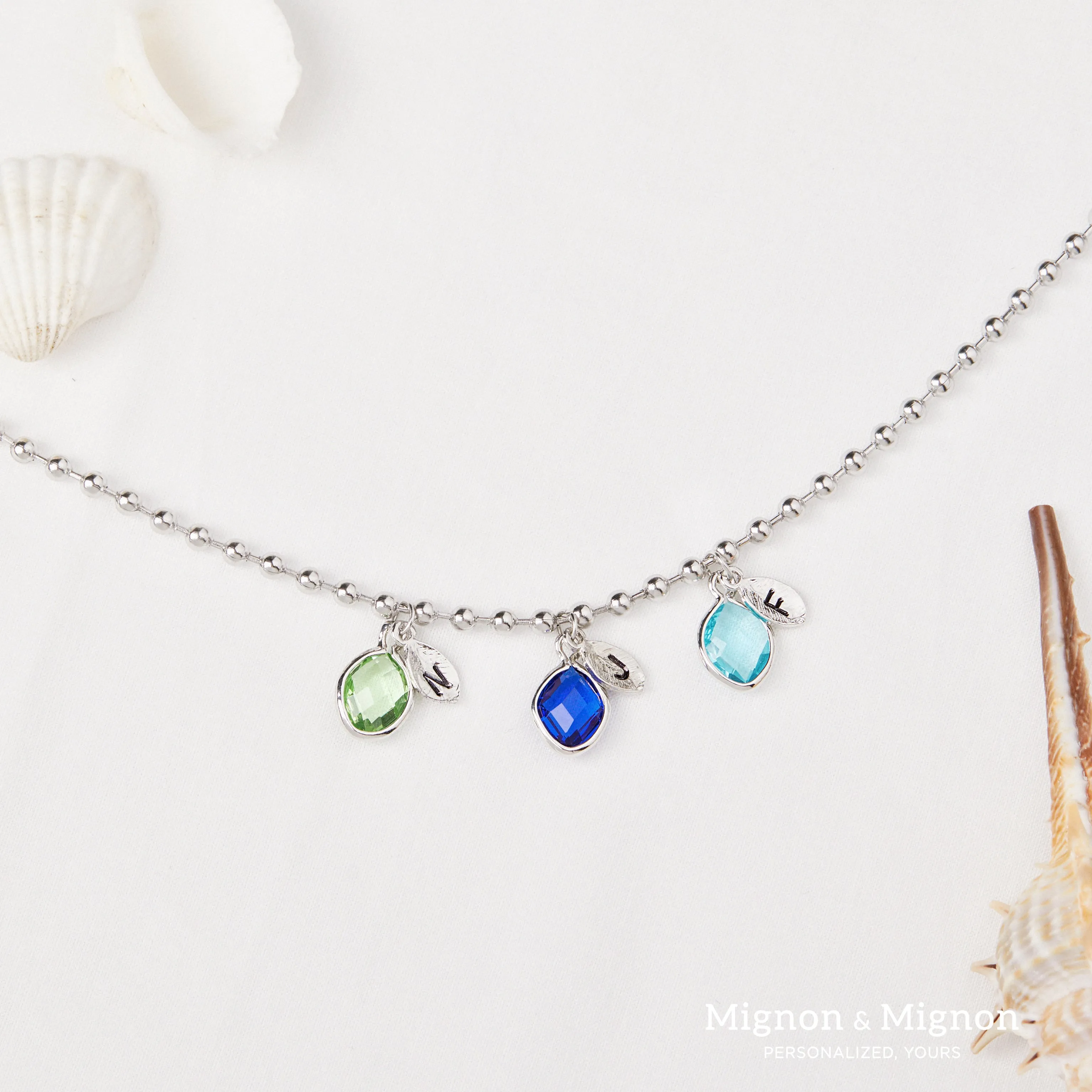 Brianna Ball Chain Birthstone Necklace