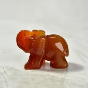 Carnelian Elephant 2 Gemstone Carving