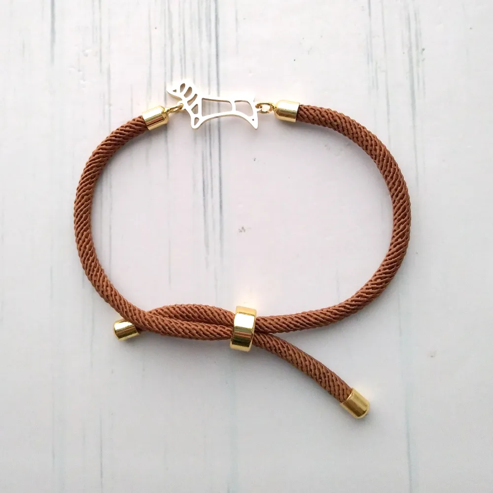 Dani Dachshund Corded Slider Bracelet