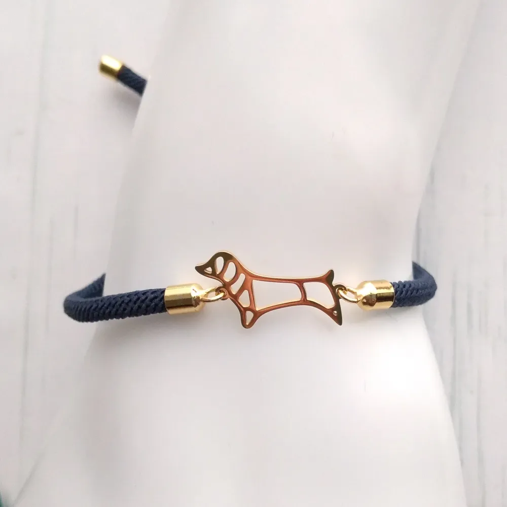 Dani Dachshund Corded Slider Bracelet