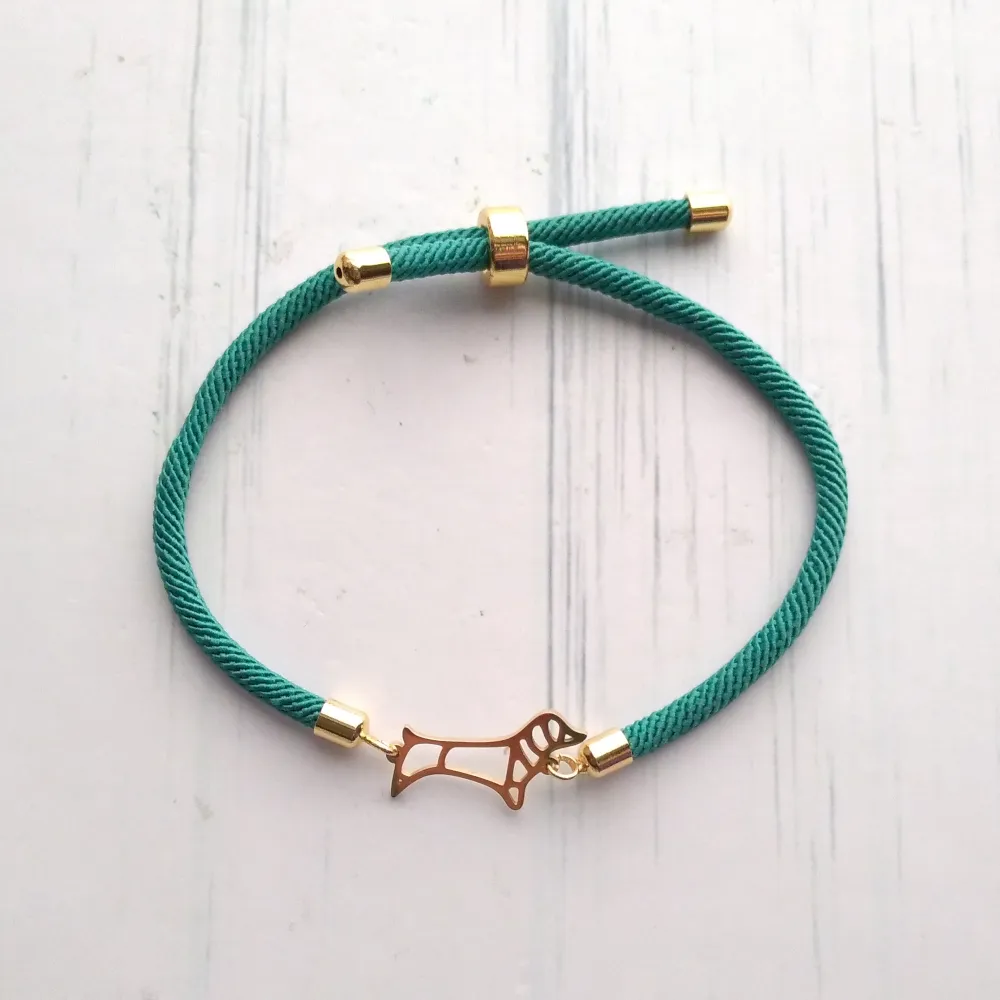 Dani Dachshund Corded Slider Bracelet