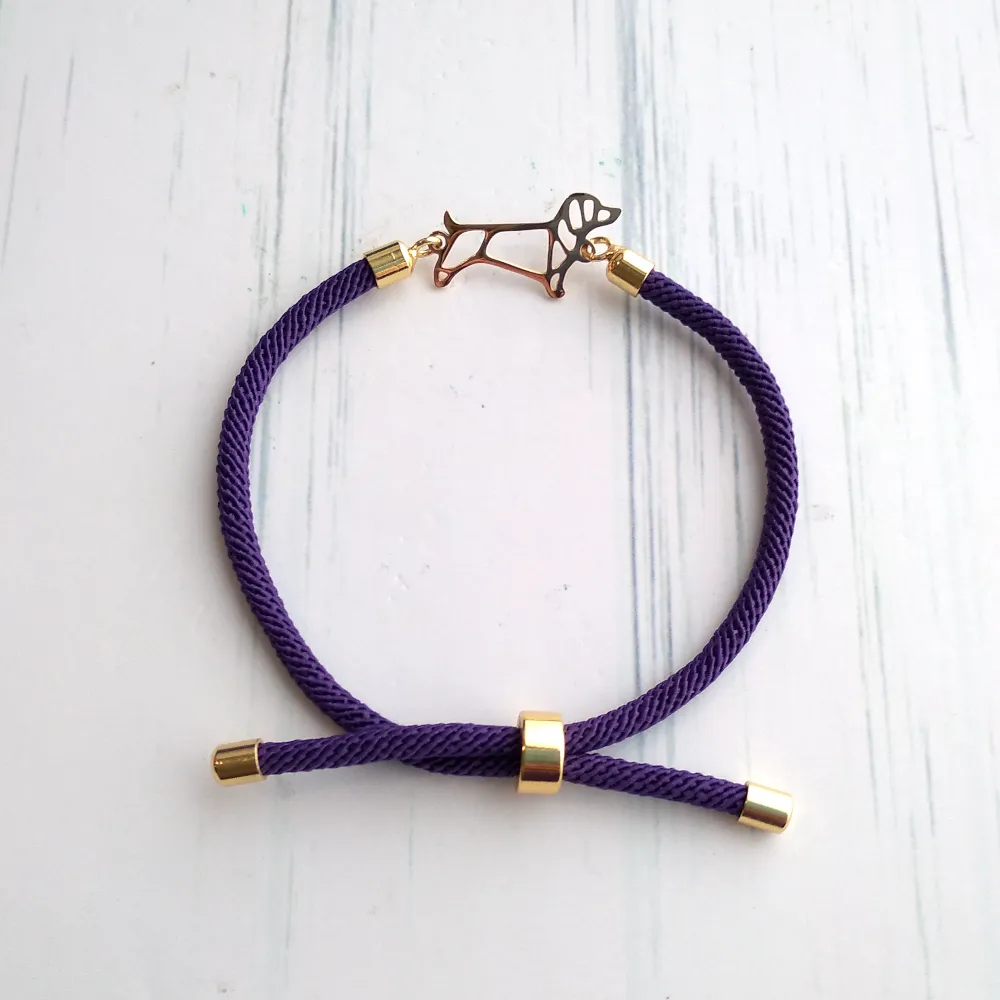 Dani Dachshund Corded Slider Bracelet