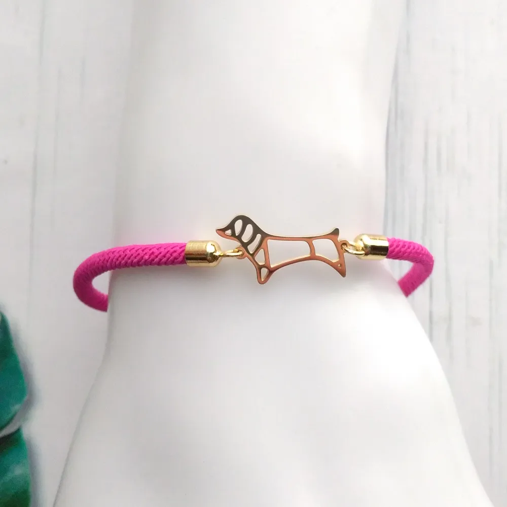 Dani Dachshund Corded Slider Bracelet