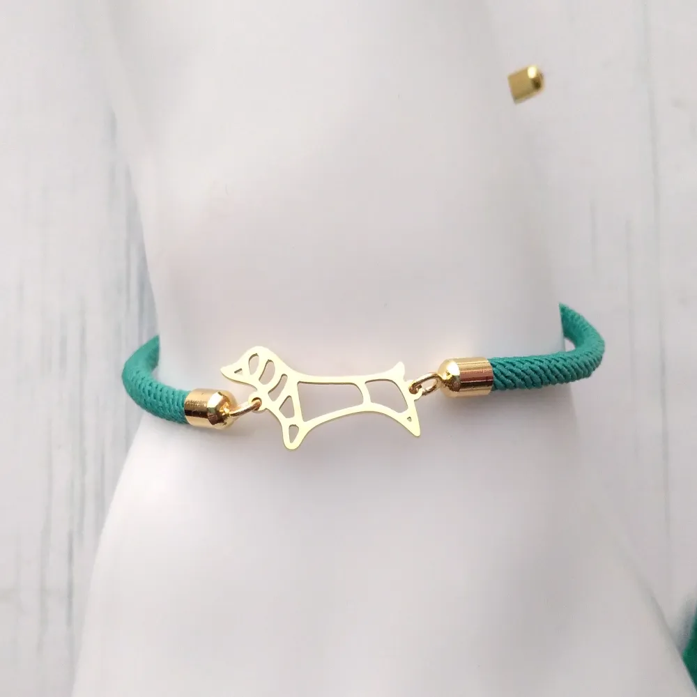 Dani Dachshund Corded Slider Bracelet