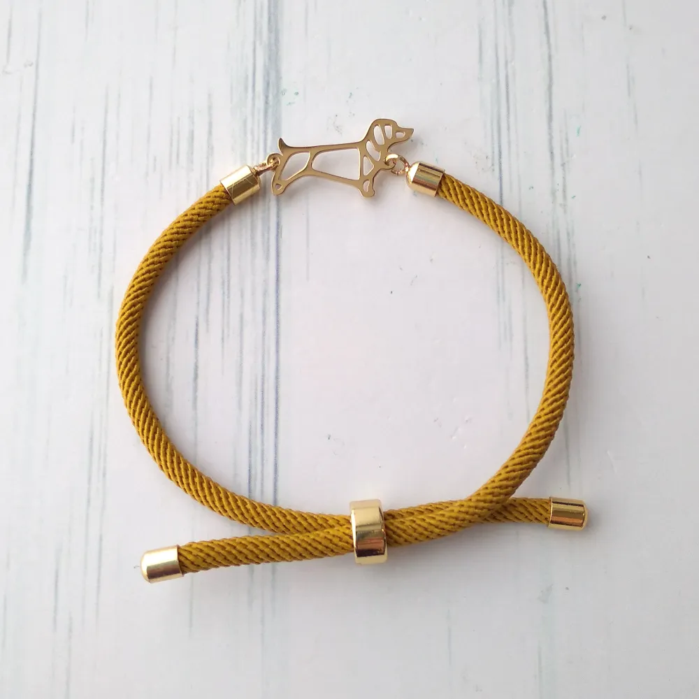 Dani Dachshund Corded Slider Bracelet