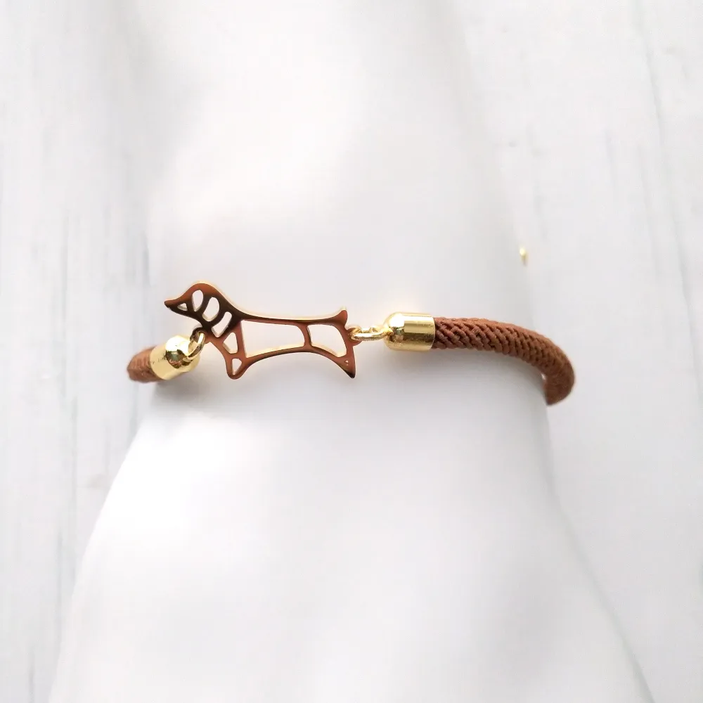 Dani Dachshund Corded Slider Bracelet