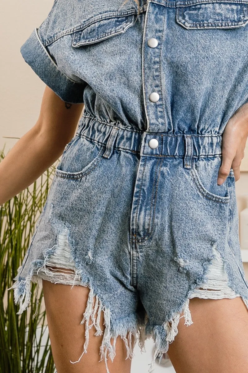 Denim Romper