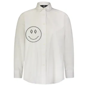 Dotted Smile White Button Down