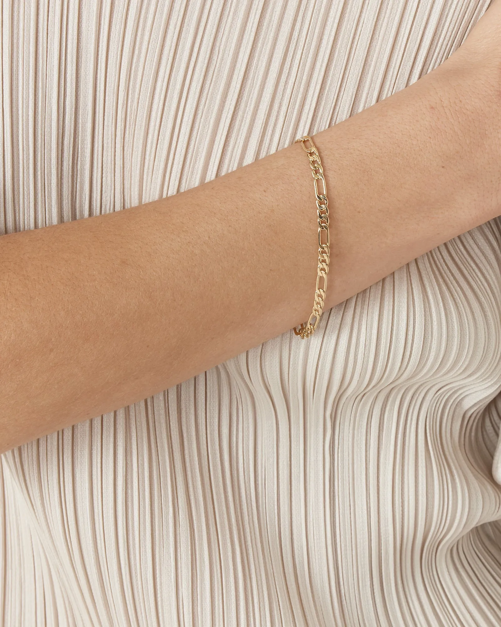 Figaro Bracelet in 14K Plated Brass