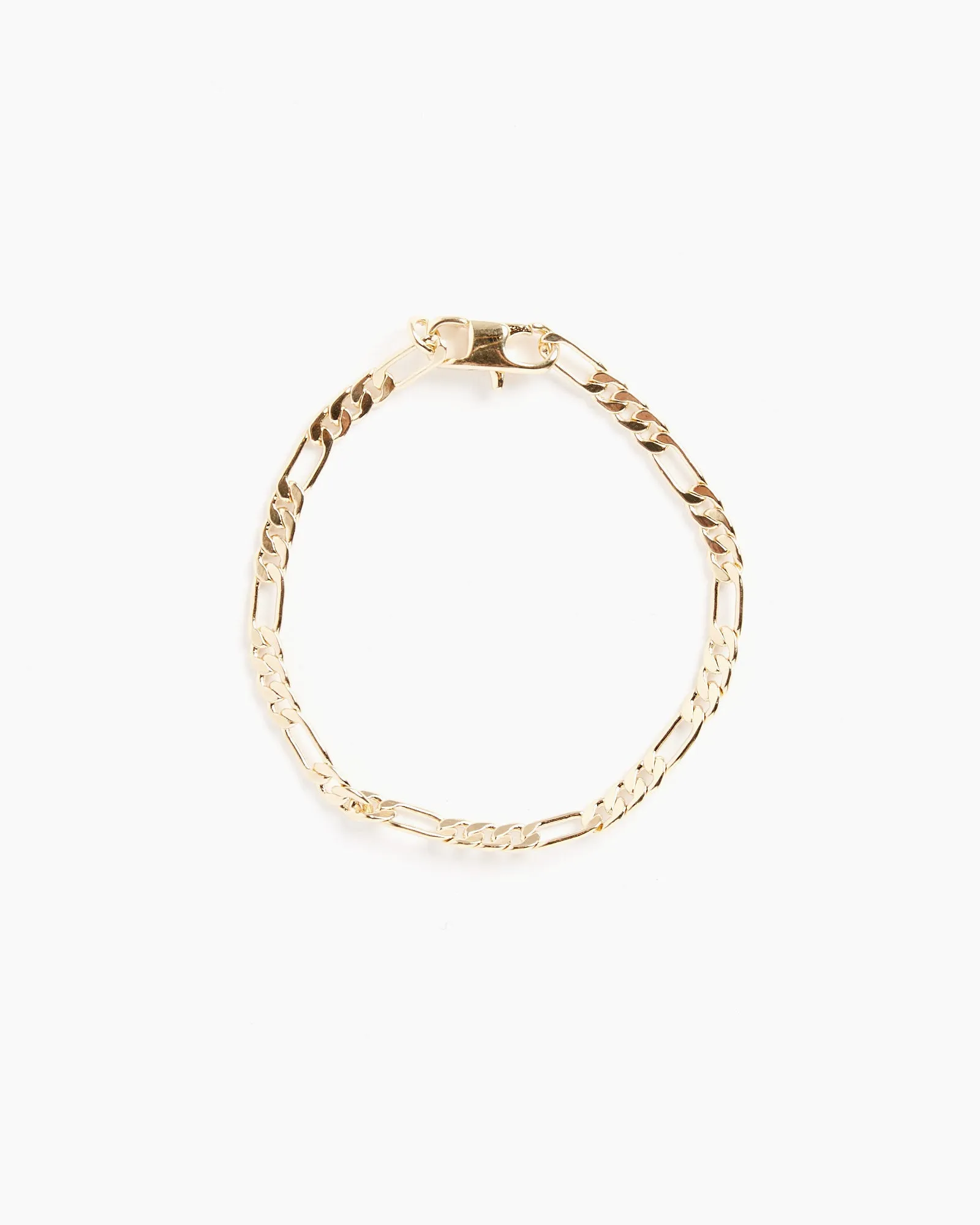 Figaro Bracelet in 14K Plated Brass