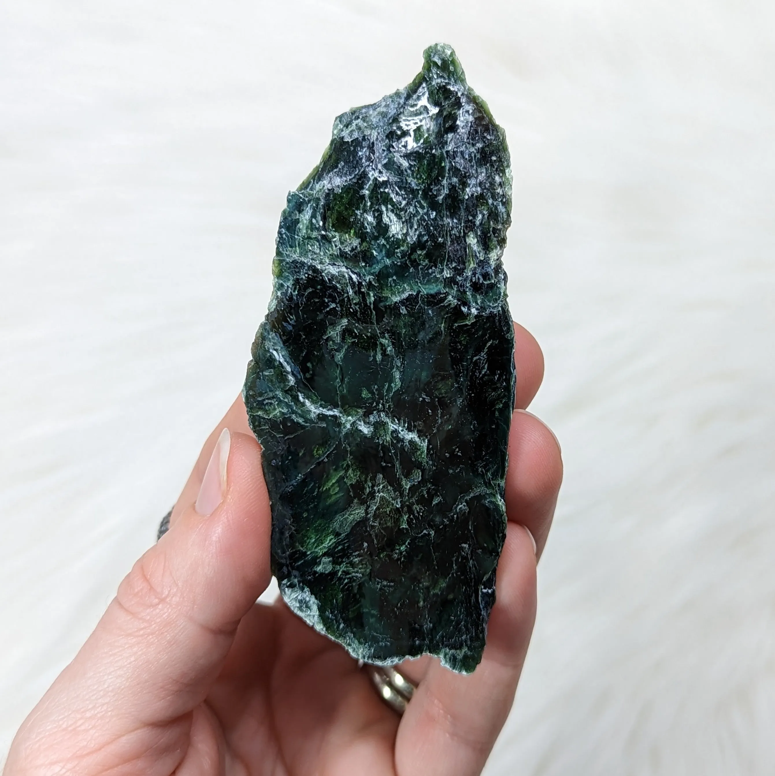 Glassy Green Obsidian from Quebec ~ Beautiful Dark Green ~ Open Heart Portals ~ Astral Travel