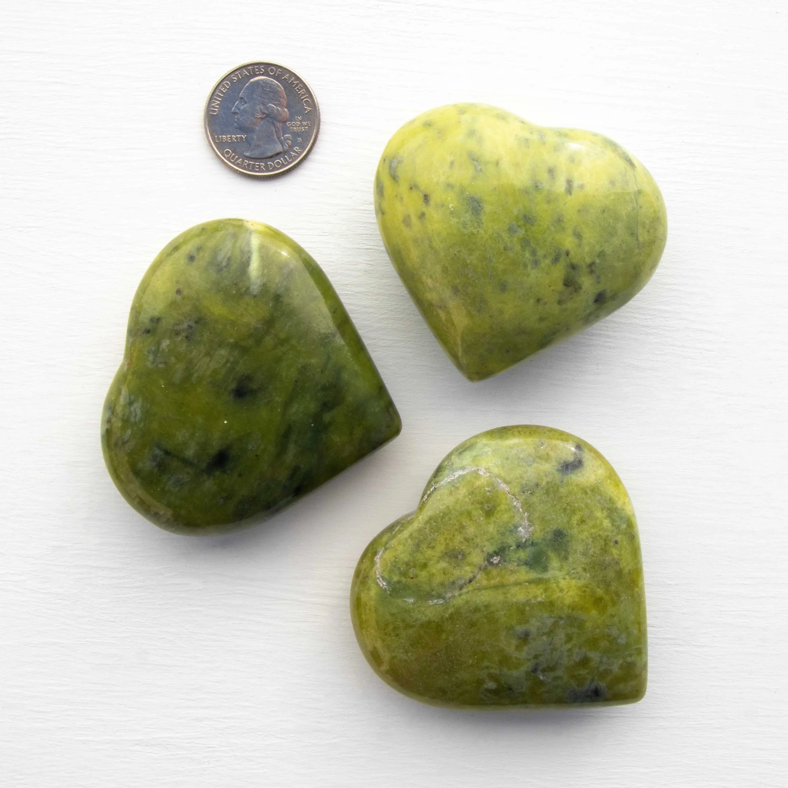 Green Opal -  Polished, Hearts