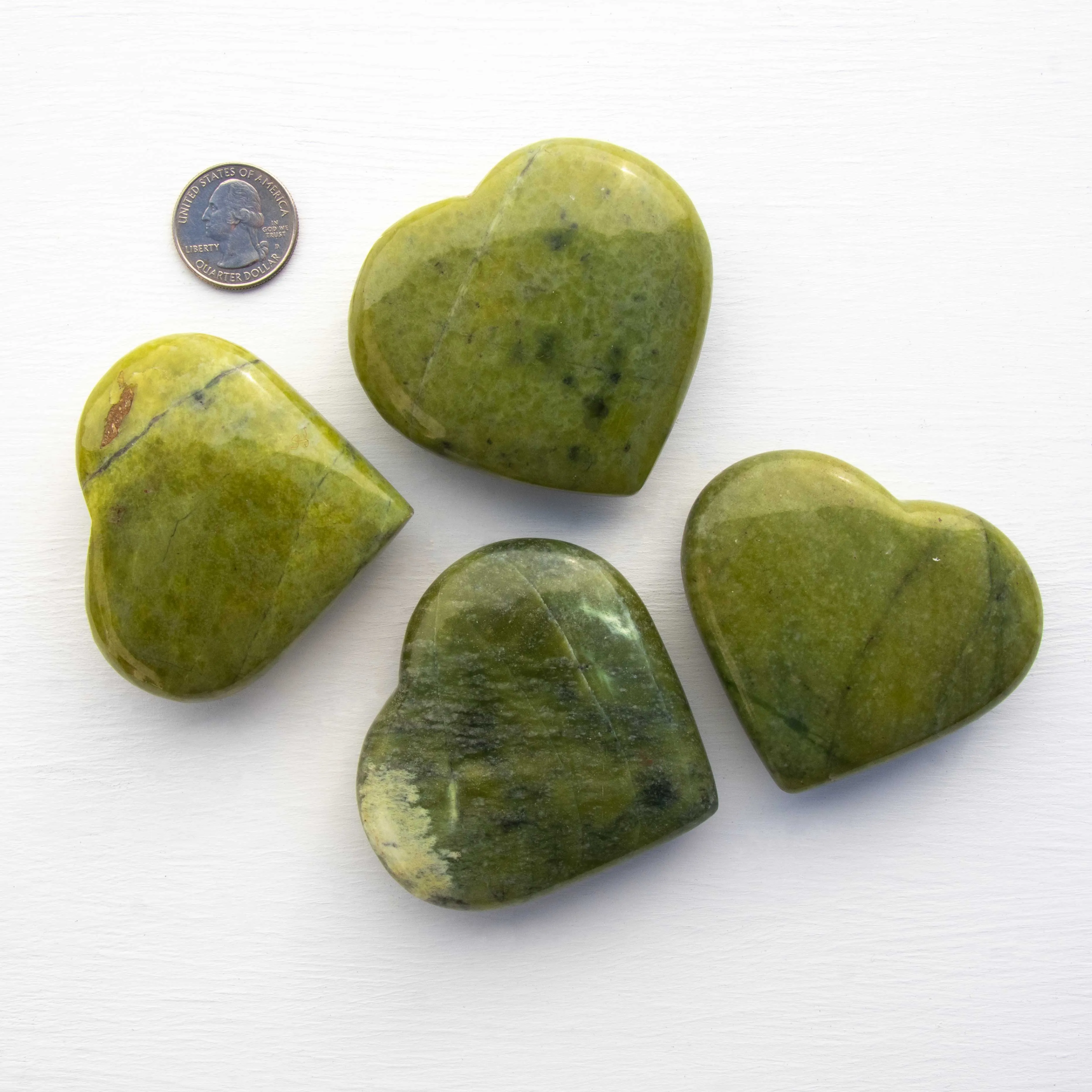 Green Opal -  Polished, Hearts