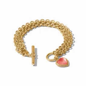 Julie Vos Heart Link Bracelet, Blush Pink