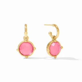 Julie Vos Honeybee Hoop & Charm Earring, Peony Pink