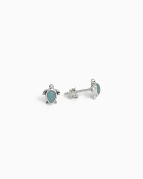 Larimar Sea Turtle Studs