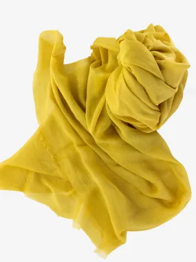 Pashmina Ananas tinta unita senape