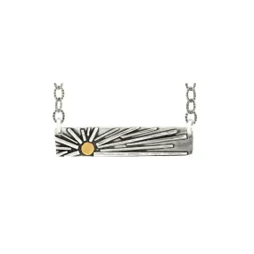 Shine Bar Necklace - Sterling Silver and 22K Gold