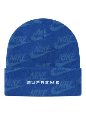 Supreme Nike Jacquard Logos Beanie Blue [SS21]