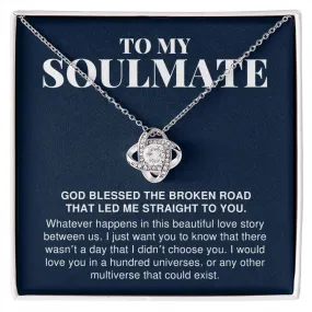 To My Soulmate Gift, Beautiful Love Story, Romantic Love Knot Necklace