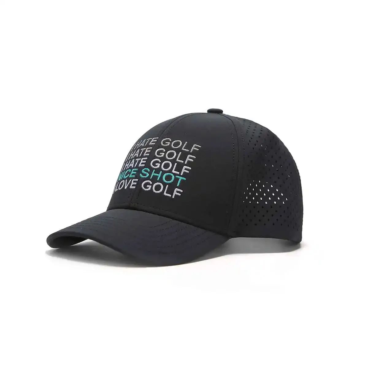 TOUR PRO I Hate Golf Hat in Black with Curved Brim