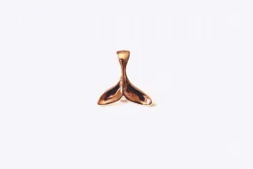 Vermeil Rose Wholesale Gold Dolphin Whale Tail- 18k gold plated over Sterling Silver, Rose Gold Dolphin Fin Tail Charm Pendant, pink whale tail, 211